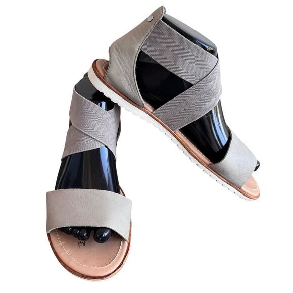 Sorel Ella Cross Strap Sandal Gray Taupe Slip-On, Women's Size 8.5 - Picture 2 of 9